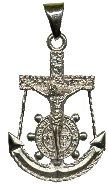 Ancla con cristo y san Benito sin piedra